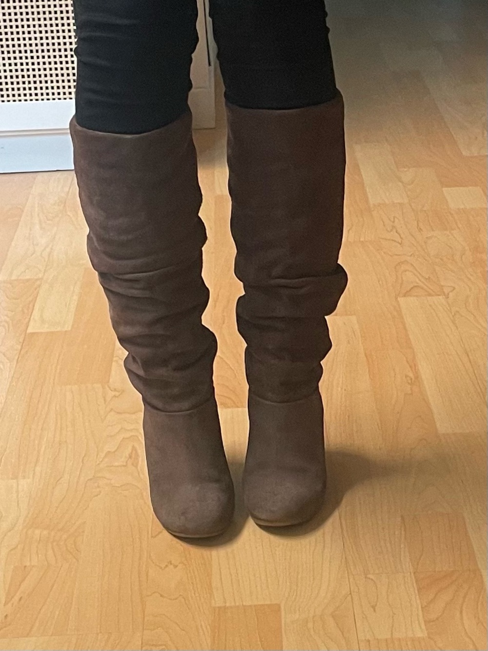 le chateau Brown Suede Over-the-Knee Slouch Boots
